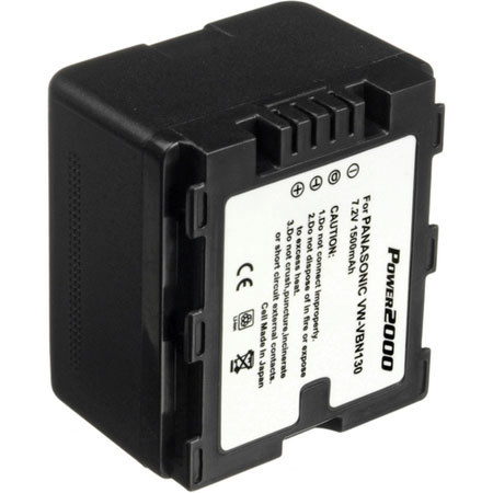 Power2000 VW-VBN130 7.2V 1500mAh Replacement Lithium-Ion Camcorder Battery