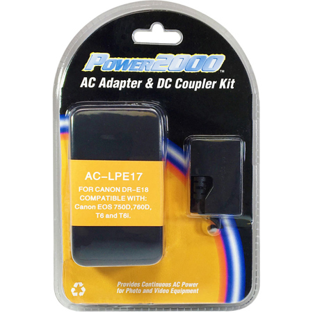 Power2000 AC-LPE17 AC Adapter & DC Coupler for Canon DR-E18