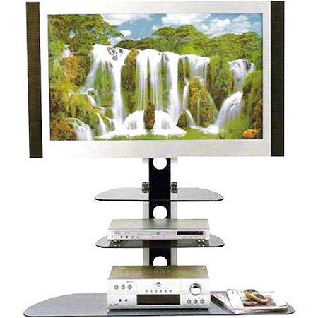 VidPro 3 Shelf TV Stand Supports 33 lbs., Top Shelf 21.7" Wide x 13.6" Deep.