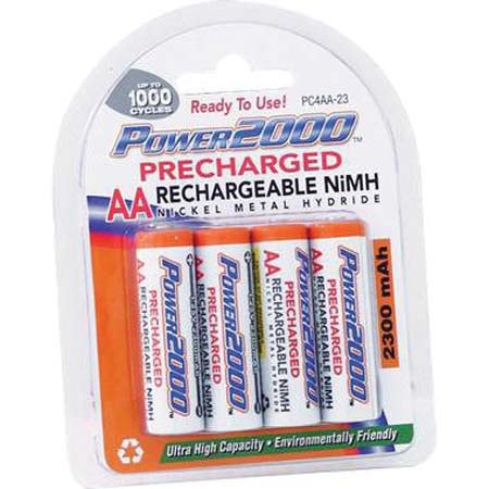 Power2000 PC4AA23 4 A Ni-MH Precharged Batteries