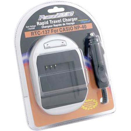 Power2000 Mini Universal AC/DC Charger for Casio NP-40C