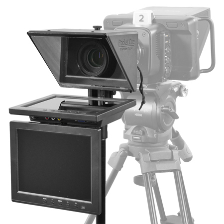 Prompter People Pocket Cue V2 Pro Teleprompter with Monitor and Freestanding Kit