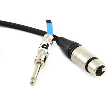 Pro Co Sound Excellines Mono 20' 1/4"(M) to XLR(F) Hi-Z Mic Cable, Pin 2 Hot
