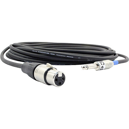 Pro Co Sound Excellines Mono 20' 1/4"(M) to XLR(F) Hi-Z Mic Cable, Pin 3 Hot