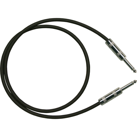 Pro Co Sound G1-3 3' 24 AWG Guitar Instrument Cable with 2x 1/4" Connectors, Black