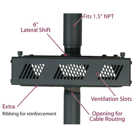 Premier Mounts GB-PIPE1 GearBox Pipe-Mounted Equipment Enclosure, Black