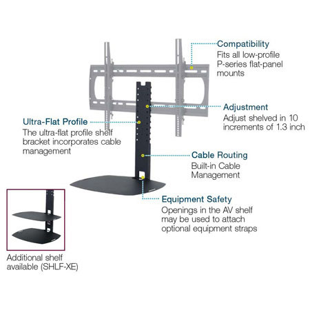 Premier Mounts SHLF-EQ Single Equipment Shelf to Attach to P-Series
