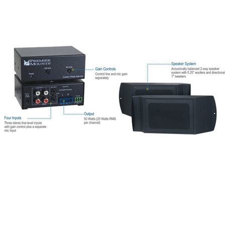 Premier Mounts UNI-AUDB Audio Upgrade Kit, Black