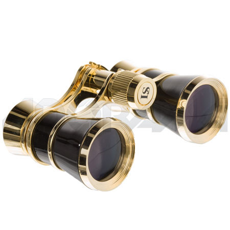 Adorama 3x25 Aida Focusing Binocular, Black/Gold Trim