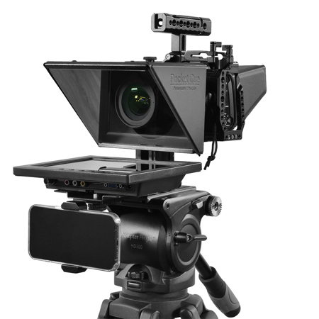 Prompter People Pocket Cue V2 Pro Smartphone Teleprompter with 8" Talent Monitor