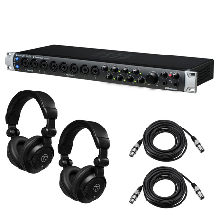 PreSonus Quantum 26x26 Thunderbolt 3 Audio Interface,w/2x Headphones, Mic Cables