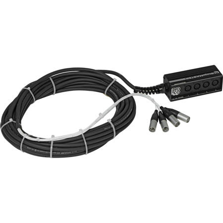 Pro Co Sound 25' StageMASTER 4-Channel Drop Snake Cable with XLR Connector