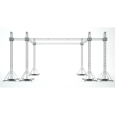 ProX XTP-GS302023-SPW Flat Stage Roofing System with 7' Speaker Wings and 6 Chain Hoists, 30x20x23'