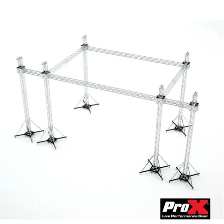 ProX XTP-GS302023-SPW Flat Stage Roofing System, 7' Speaker Wing, 6 Chain Hoists