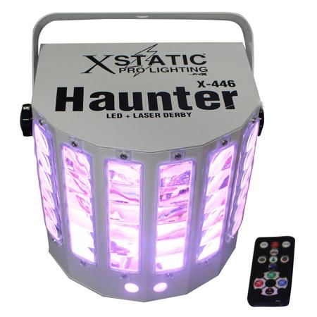 ProX X-446LED Haunter LED DERBY RGBA with Red and Green Laser Beams