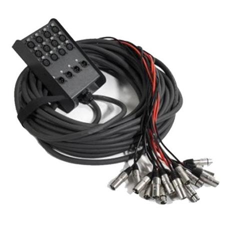 ProX XC-SB124XLR50 50' 12 XLR-F Input to 4 XLR-M Return Stage Box Snake
