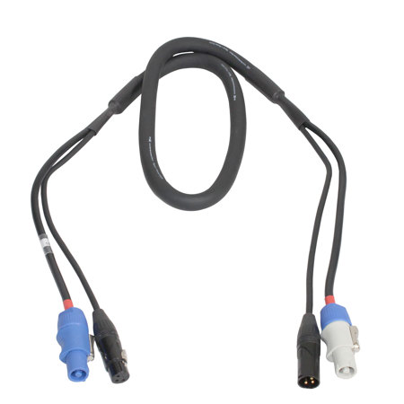 ProX XC-PWC14-DMX03 3' 14 AWG PowerCon Blue-M to Gray-M + DMX-3 XLR-M to XLR-F