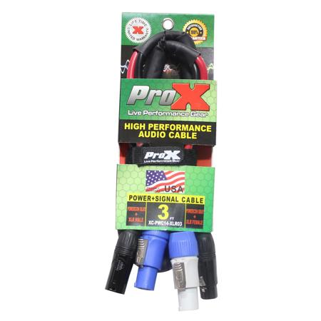 ProX XC-PWC14-XLR03 3' PowerCon/XLR Link High Performance Audio Cable