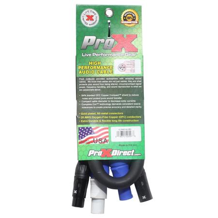 ProX XC-PWC14-XLR03 3' PowerCon/XLR Link High Performance Audio Cable
