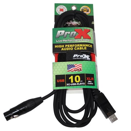 ProX 10' XLR-F to USB High Performance Audio Cable, 20AWG