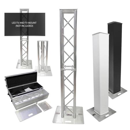 ProX XT-FTP328-656 Flex Tower Totem Package with Road Case (Adjustable 2m or 1m)