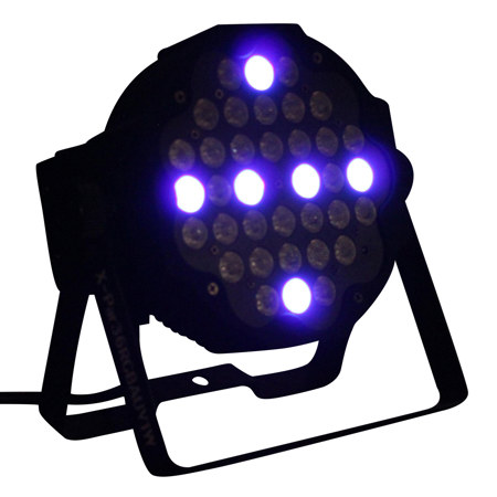 ProX X-PAR36RGBAUV-1W IRC Fusion RGBA UV Par 36x 1W LED Slim Par, Black Housing