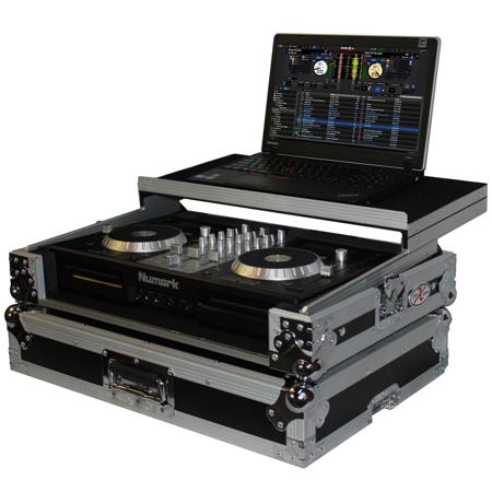 ProX XS-MIXDECKEXLT Case, Laptop Shelf, Numark Mixdeck Controller, Silver/Black
