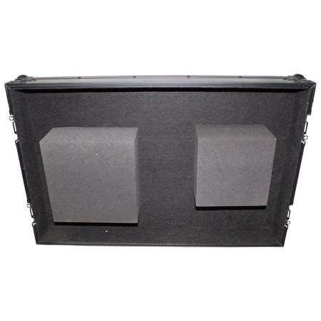 ProX XS-TMC1012WBL Case, Turntable in Battle Mode & 10"/12" Mixer, Black/Black