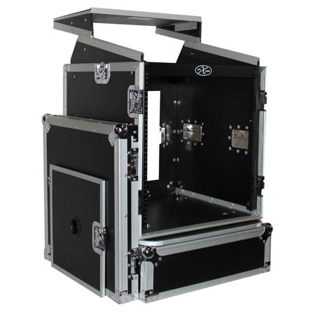 ProX T-12MRLT Flight Case with Laptop Shelf for 12U Rack x 10U Top Mixer