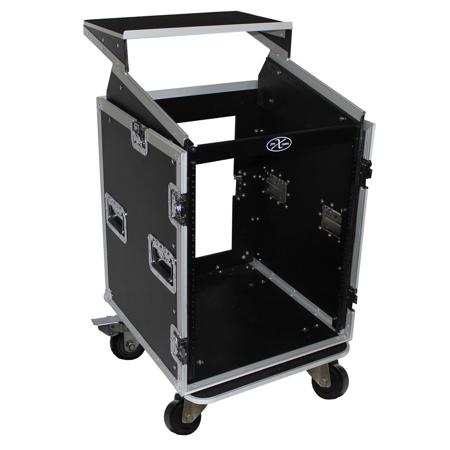 ProX T-14MRLT Flight Case with Laptop Shelf for 14U Rack x 10U Top Mixer