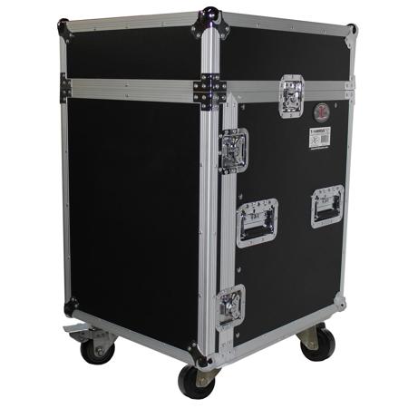 ProX T-14MRLT Flight Case with Laptop Shelf for 14U Rack x 10U Top Mixer