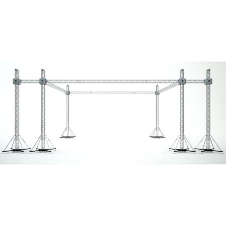 ProX XTP-GS404023-SPW Stage Roofing System with Speaker Wings, 6 Chain Hoist