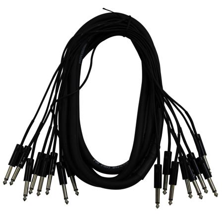 ProX XC-8PP10 10' 8-Channel 1/4" TS to 1/4" TR Mono Male Unbalanced Snake