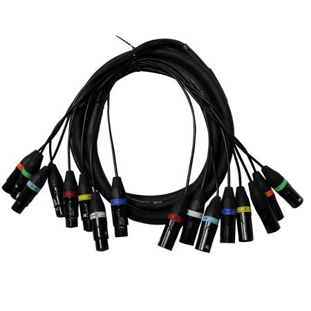 ProX XC-8XLR10 8' 8-Channel XLR3F to XLR3M Balanced Snake Cable