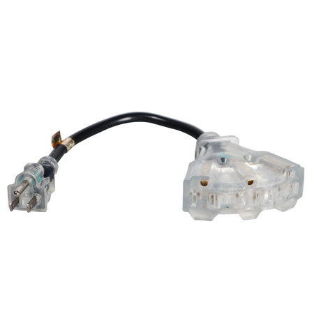 ProX XC-P143-1 10' 14AWG 120VAC NEMA 15 Male to 3 Socket Female Power-Extension Cord