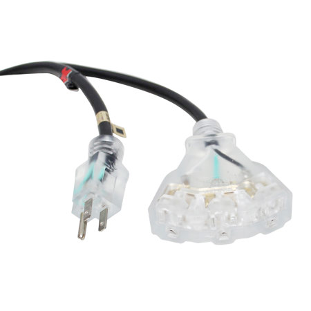 ProX XC-P143-10 10' 14AWG 110V to 110V F Triple Tap Adapter Power Extension Cord