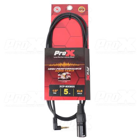 ProX XCP-MXM05 5' 1/8" (3.5mm) TRS Mini to XLR-M Unbalanced Premium Audio Cable