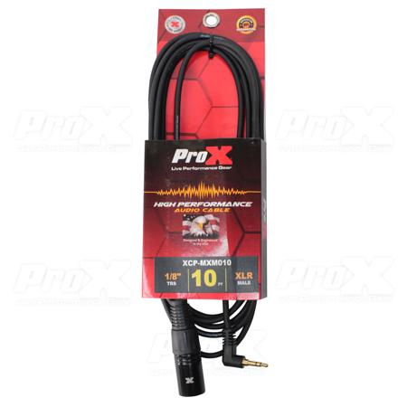 ProX XCP-MXM10 10' 1/8" (3.5mm) TRS Mini to XLR-M Unbalanced Premium High Performance Audio Cable