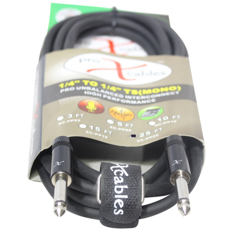 ProX XC-PP25 25' 1/4" TS-M to 1/4" TS-M Unbalanced High Performance Audio Cable