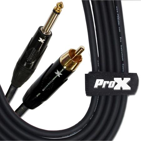 ProX XC-PR25 25' RCA Male to 1/4" TS Male Unbalanced Audio Cable