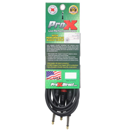 ProX XC-PYP10 10' 1/4" TS-M to Dual 1/4" TS-M High Performance Audio Cable