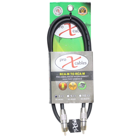 ProX XC-RCA03 3' RCA-M to RCA-M High Performance Audio Cable