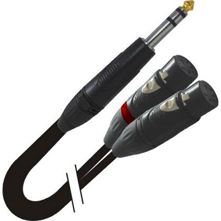 ProX XC-SYXF05 5' 1/4" TRS-M Stereo to Dual XLR-F High Performance Y Cable
