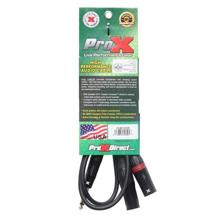 ProX XC-SYXM05 5' 1/4" TRS-M Stereo to Dual XLR3-M High Performance Y Cable