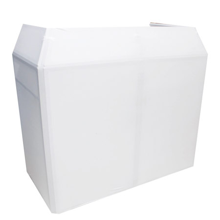 ProX XF-MESA-MK2 Mesa DJ Facade Table Station, White and Black Scrims, Padded Carry Bag