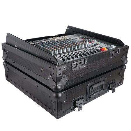 ProX XS-19MIXLT ATA-300 Style 10U 19" Rackmount Mixer Case, Black on Black