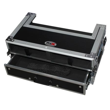ProX XS-2WM2DR Case with 2U Rack Drawer, Holds 2 Wireless Mic Systems and 4 Mics