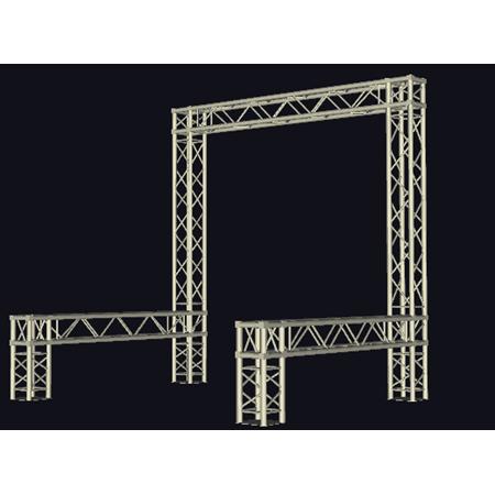 ProX XTP-E1010-2 10x10' Exhibition Module Stand Truss Package, Includes 3x 2m Square Truss Segment, 2x 1m Square Truss Segment, 4x 0.5m Square Truss Segment, 2x 0.5m 3-Way T Junction Square Truss Corner, 4x 0.5m 3-Way 90 Degree Square Truss Corner, 4x 12x12" Aluminum Base Plate