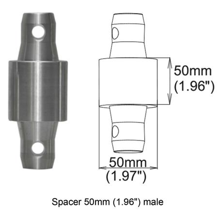 ProX XT-SPMM50 Spacer 50mm Male Coupler