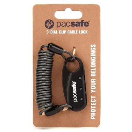 Pacsafe 3-dial clip cable lock - Black